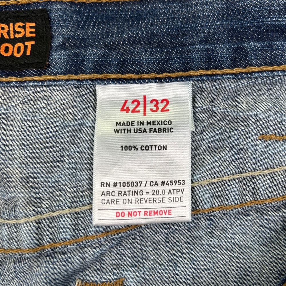 Ariat Work FR M4 Low Rise Boot Cut Jeans Mens 42x32 Blue Flame Resistant Pants - Picture 6 of 15